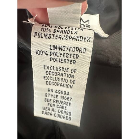 R&M Richards by Karen Kwong Velvet Maxi Dress Women's 14P Black Beaded Holiday - Picture 7 of 8